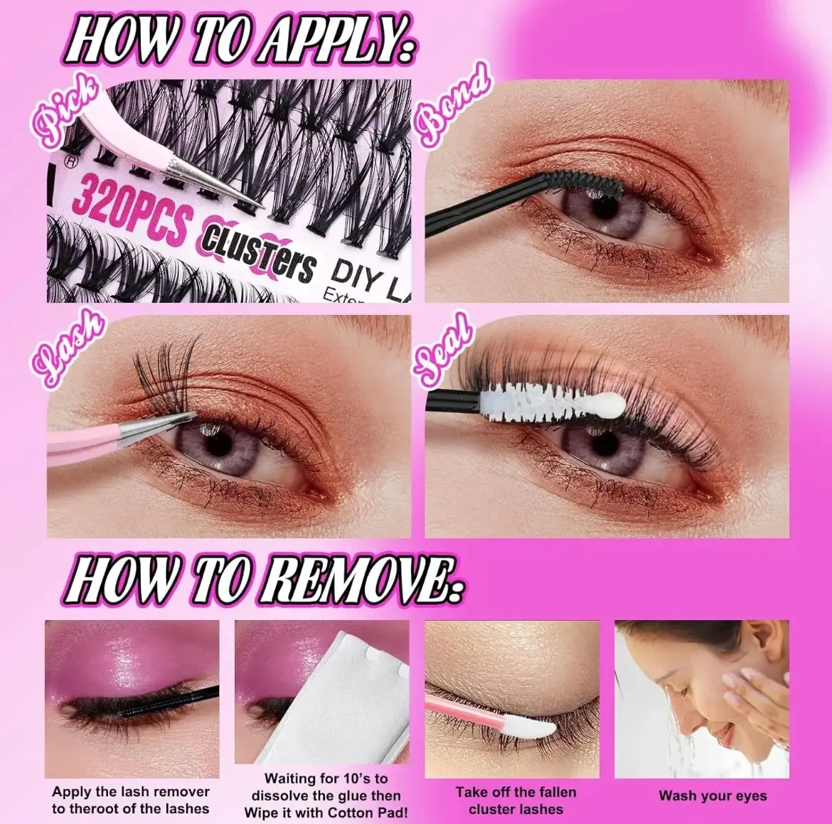 False Eyelashes fluffy thick