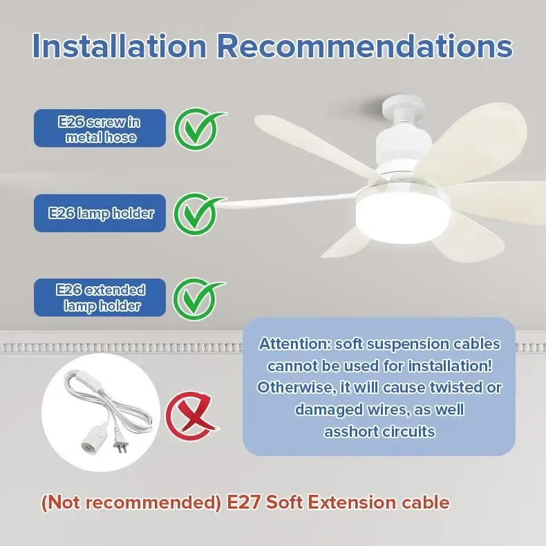 Remote-Controlled Dimmable Ceiling Fan Light