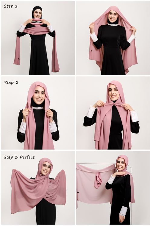 Instant Chiffon Hijab 3-in-1 with Built-in Magnets With Attached Match Undercap, For Women Hijabs set.