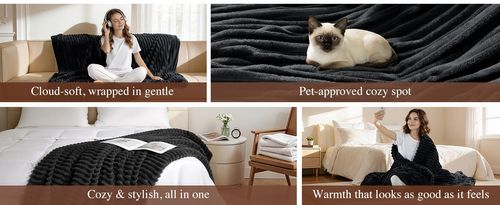 Flannel Fleece Blanket Throw Size for Couch Sofa - Soft Fluffy Plush Blanket for Bedroom Bed, Lightweight Cozy Fuzzy Blanket All Season,summerwins
