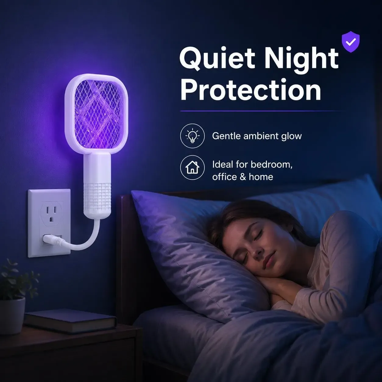 2pcs 2-in-1 USB Mini Mosquito Zapper & LED Lamp