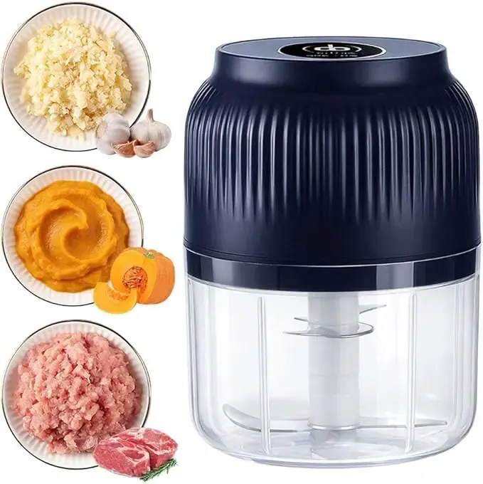Electric Food Shredder, Mini Meat Grinder, Garlic Puree Maker, USB Charging, Portable Kitchen Gadget for Minced Meat, Vegetable, Onion, Ginger, Chili, Rechargeable Lithium Battery raccoon cheese grater lychee peelers