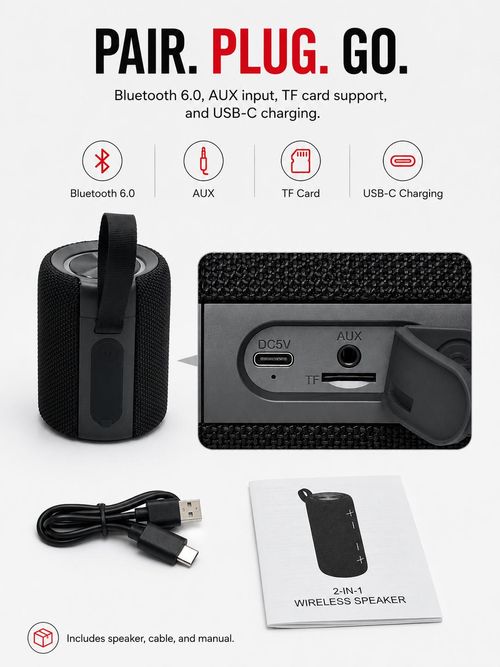 2-in-1 Magnetic Bluetooth Speaker