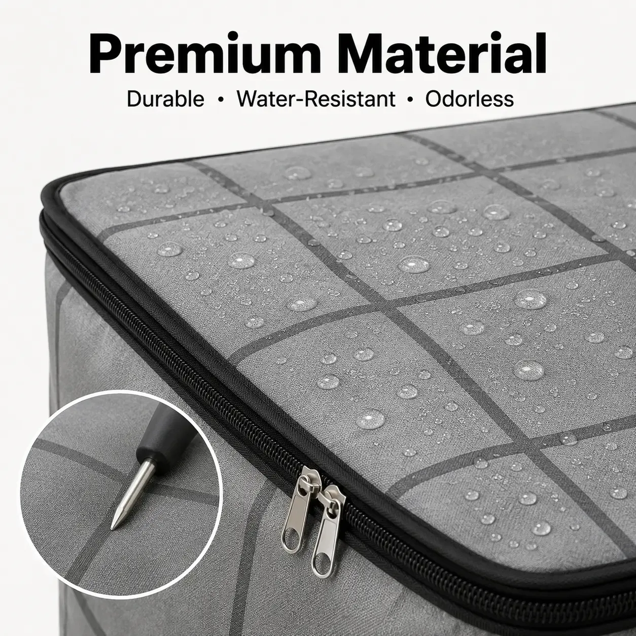 2ps-Large Capacity Fabric Bag Spacious Moving Storage Bin, Zippered Organizer for Quilts, Bedding & Sweaters,  Closet & Bedroom Use