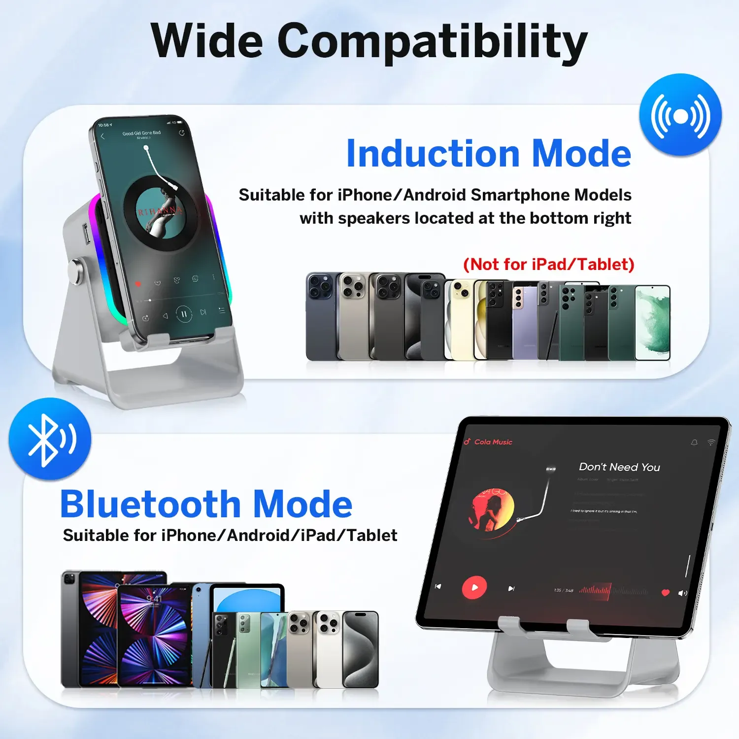 5-in-1 Wireless Induction Audio & Bluetooth Speaker