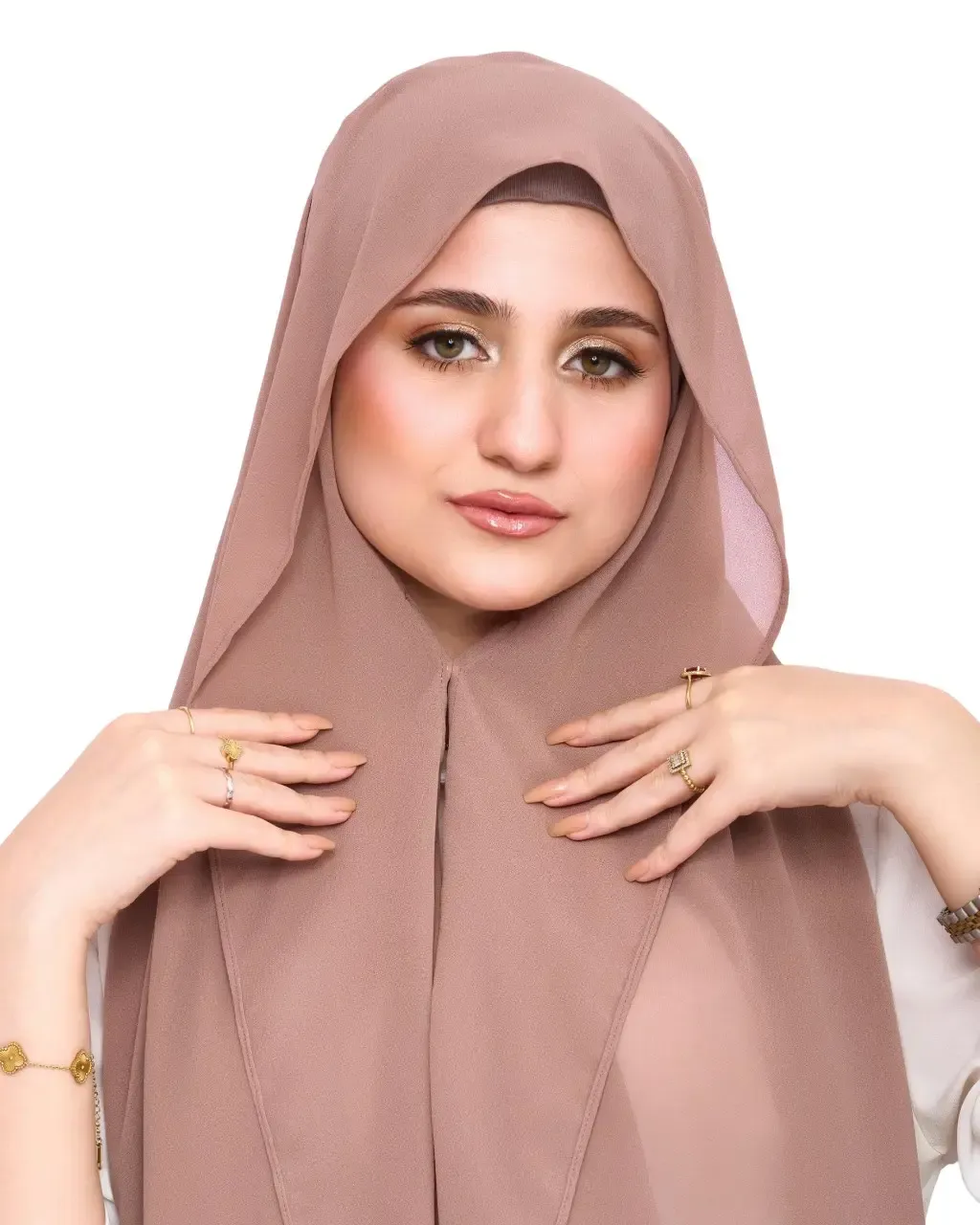 Instant Chiffon Hijab 3-in-1 with Built-in Magnets With Attached Match Undercap, For Women Hijabs set.
