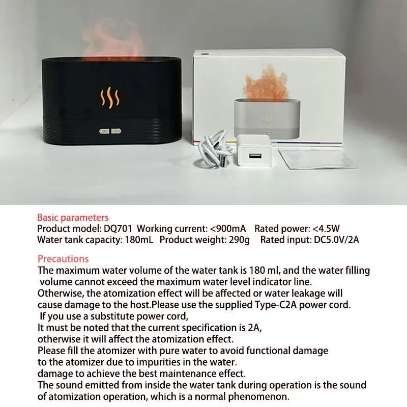 2-in-1 Flame-Effect Air Aroma Diffuser and Humidifier