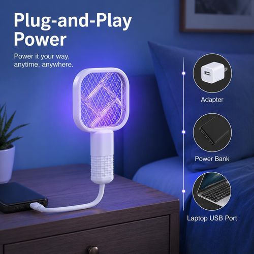 2pcs 2-in-1 USB Mini Mosquito Zapper & LED Lamp