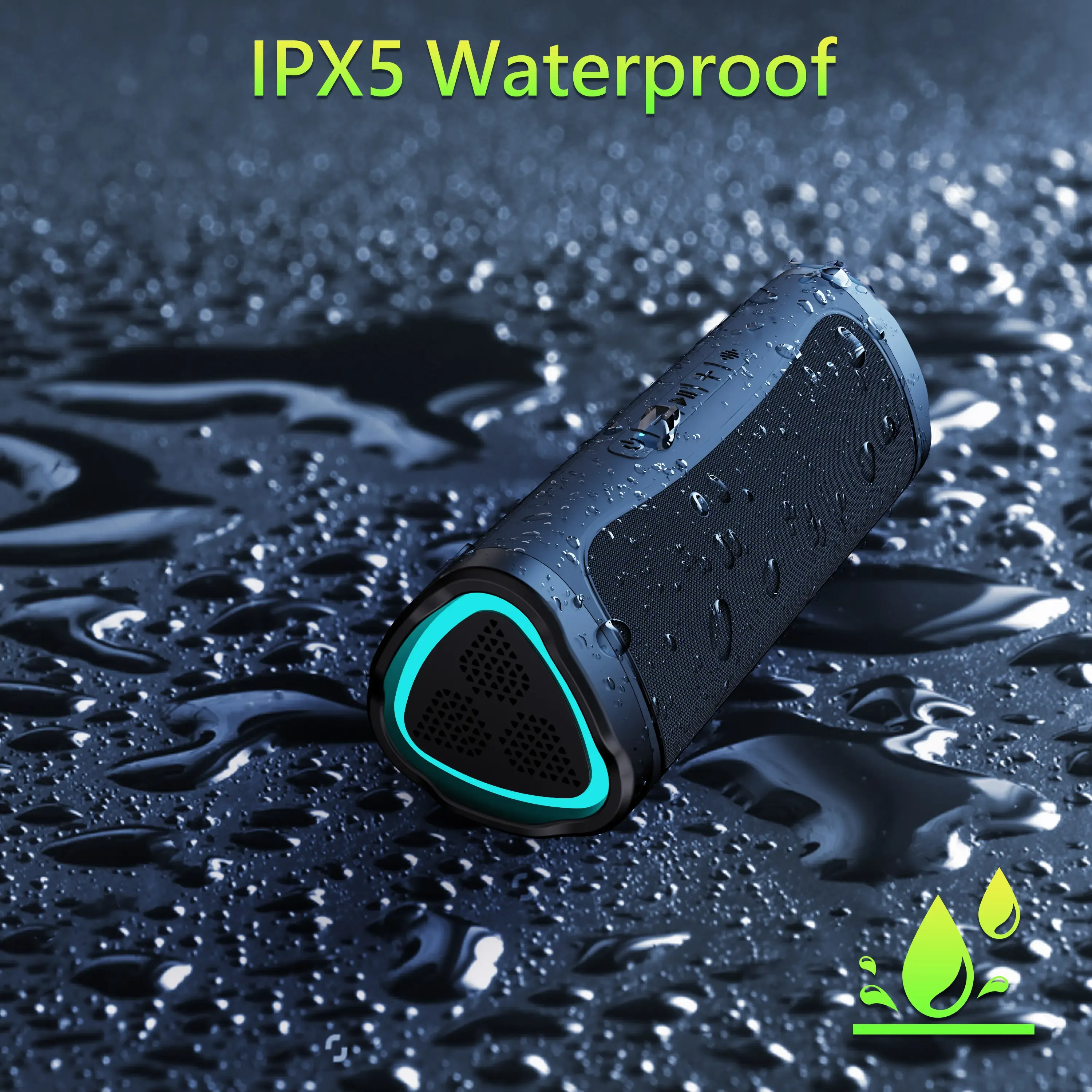 Portable Bluetooth Speaker with HD Sound BT5.3 & TWS Pairing Suitable for Home Party Outdoor Beach Ideal as Electronic Gadgets Birthday Gift