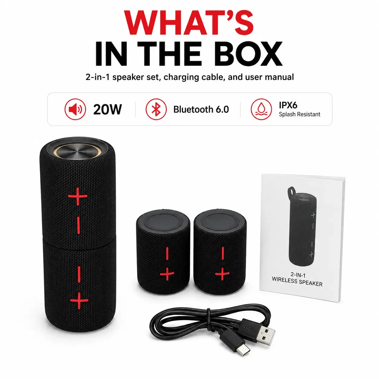2-in-1 Magnetic Bluetooth Speaker