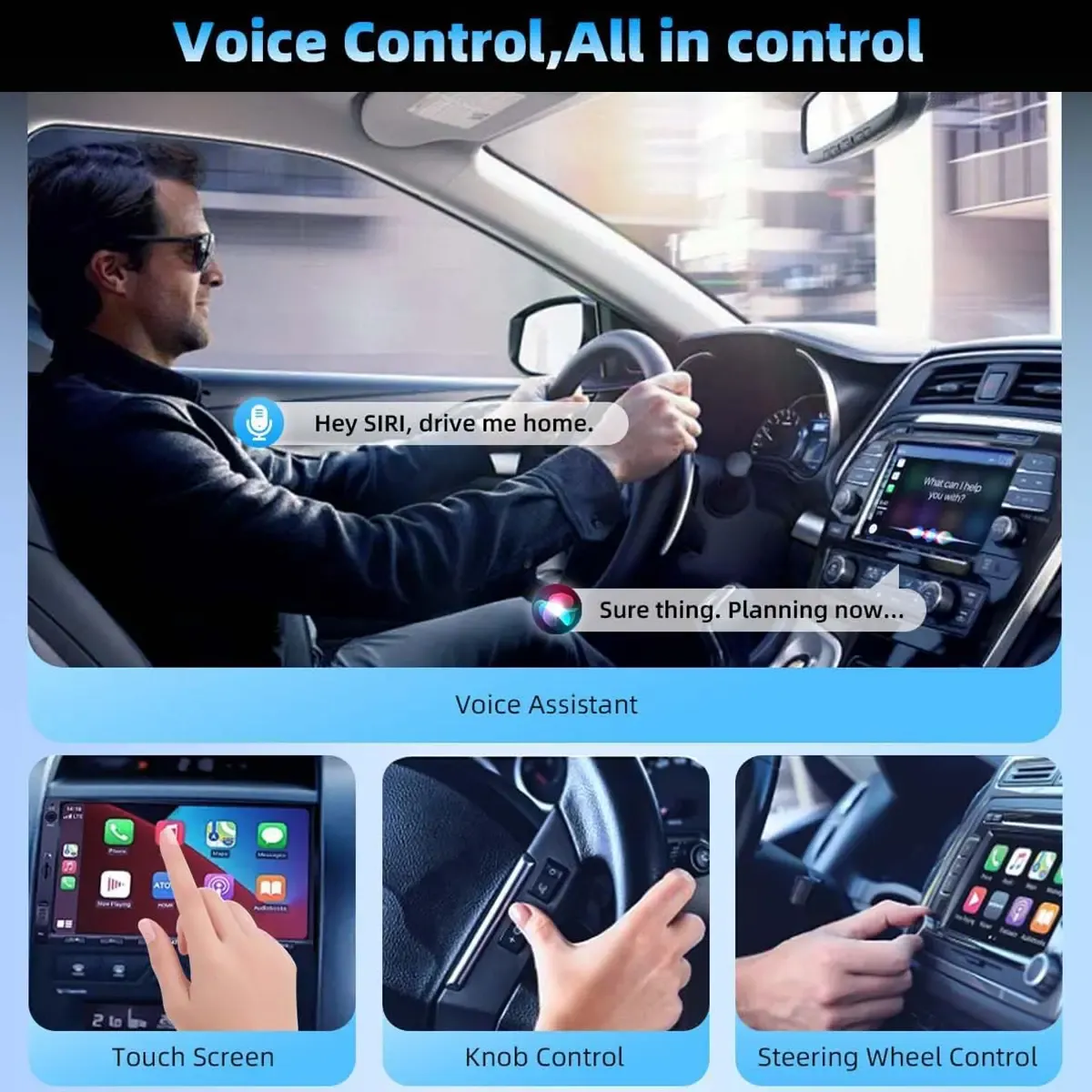 Wireless CarPlay Adapter for iPhone Android  Hands-Free Calling Car Adapter