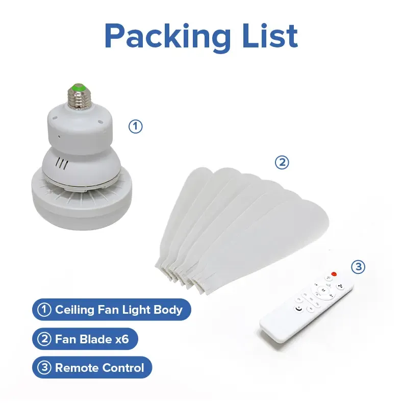 Remote-Controlled Dimmable Ceiling Fan Light