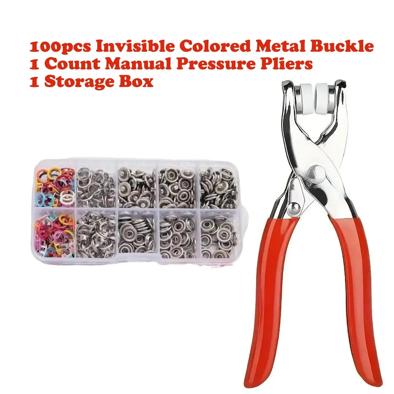 Invisible Colored Metal Buttons & Snap Fasteners Kit