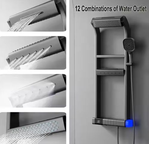 Bathroom Wall-mounted 360 Degree LED Intelligent Digital Display Thermostatic Bathroom Shower Set Shower Panels