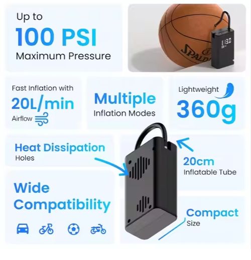 ADT Electric Portable Auto Digital Tire Inflator Car Air Pump Compressor