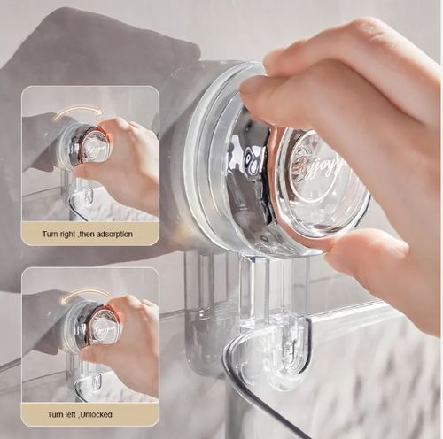 Decorative Kitchen Bathroom Plastic Wall Sink Washstand Suction Cup Storage Box Organizer For Cosmetic Vegetable