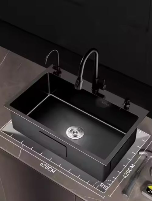Handmade Brushed Stainless Steel Farmhouse Kitchen Sink