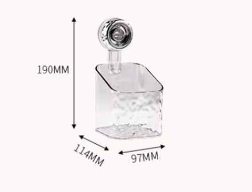 Decorative Kitchen Bathroom Plastic Wall Sink Washstand Suction Cup Storage Box Organizer For Cosmetic Vegetable