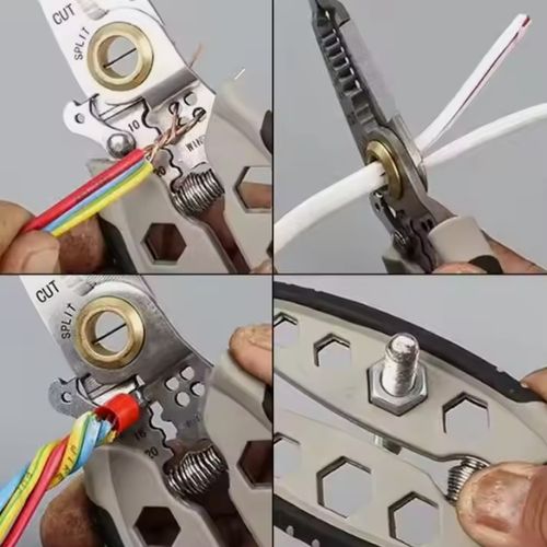 Stainless steel 16-in-1 multi-function wire stripper for electricians