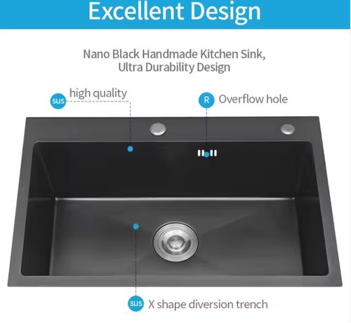 Handmade Brushed Stainless Steel Farmhouse Kitchen Sink