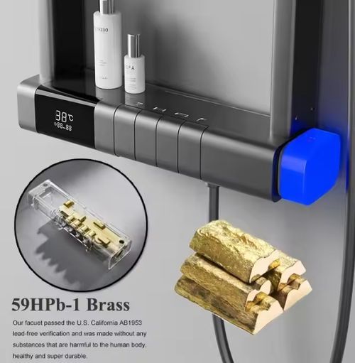 Bathroom Wall-mounted 360 Degree LED Intelligent Digital Display Thermostatic Bathroom Shower Set Shower Panels