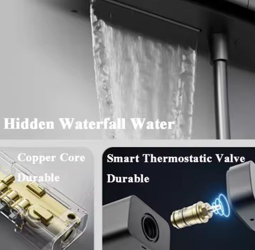 Bathroom Wall-mounted 360 Degree LED Intelligent Digital Display Thermostatic Bathroom Shower Set Shower Panels