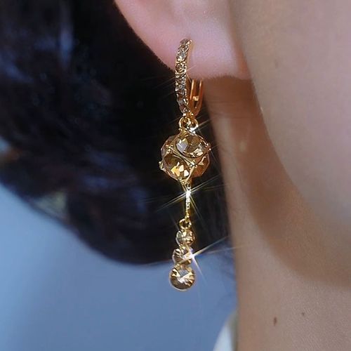 Elevate Your Look with Coffee Brown Crystal Tassel Earrings – Timeless Elegance for Every Outfit