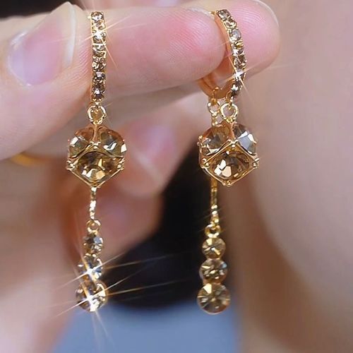Elevate Your Look with Coffee Brown Crystal Tassel Earrings – Timeless Elegance for Every Outfit