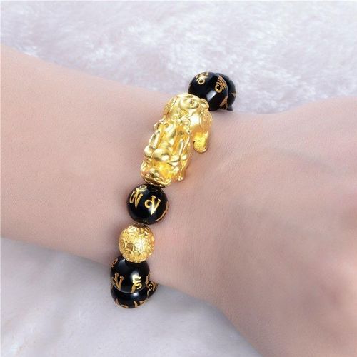 Obsidian Bead Pixiu Bracelet – Embrace Prosperity & Positive Feng Shui 🌟