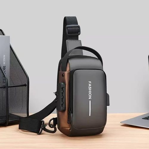 Unisex Stylish Chest Bag - USB Charging + Combination Lock | Large Capacity Commute Bag
