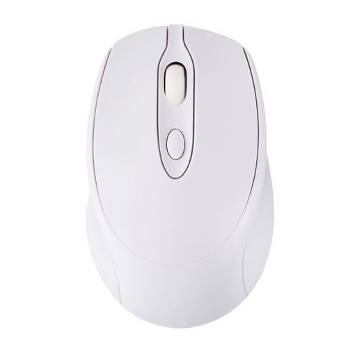 White Ergonomic Wireless Mouse – Silent Rechargeable Dual-Mode for Work & Gaming