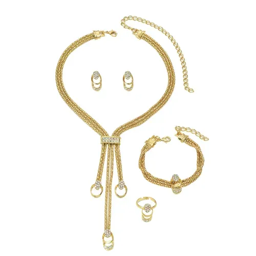 Sparkling Gold Jewelry 4-Piece Set – Versatile, Elegant & Trendy