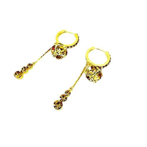 Elevate Your Look with Coffee Brown Crystal Tassel Earrings – Timeless Elegance for Every Outfit