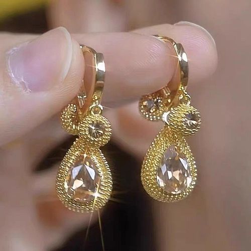 Vintage Alloy Crystal Earrings - Elegant Minimalist Luxury Jewelry