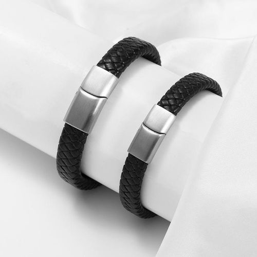 Vintage Braided Leather Bracelet for Men - Magnetic Clasp Design, Hot New Arrival