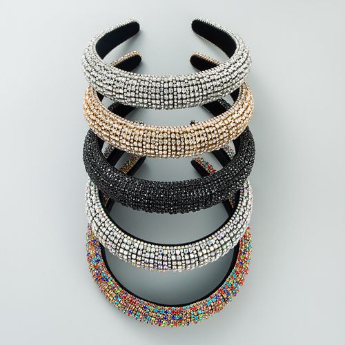 Sparkle Bright at Every Event: Baroque-Inspired Wide Rhinestone Sponge Headband