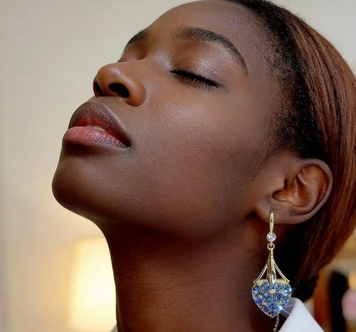 Sparkle Bright with Blue Crystal Heart Earrings | Elegant Statement Jewelry