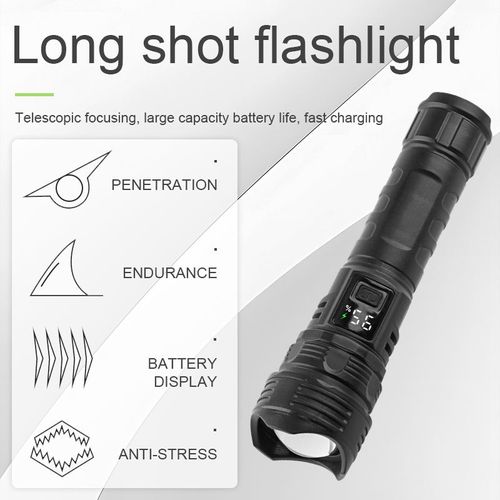 High-Lumen Rechargeable Flashlight – Long-Range & Multi-Mode for Outdoors