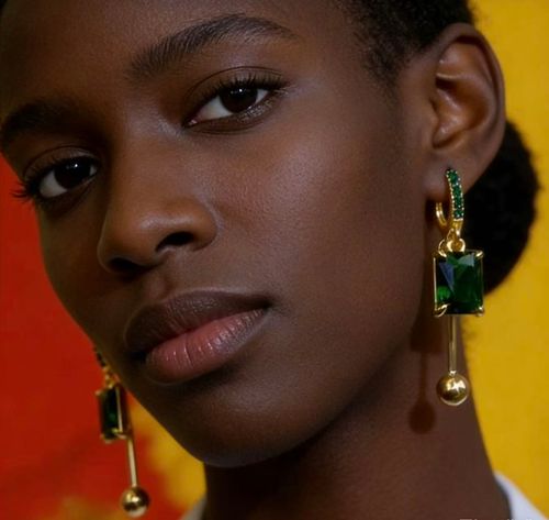 Elevate Your Style with New Emerald Square Zircon Huggie Earrings