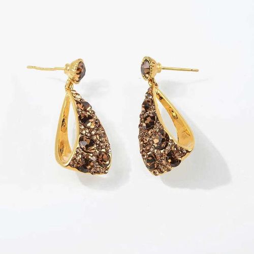 2025 Trendy Hollow Water Drop Earrings - Elegant Crystal Accents for He