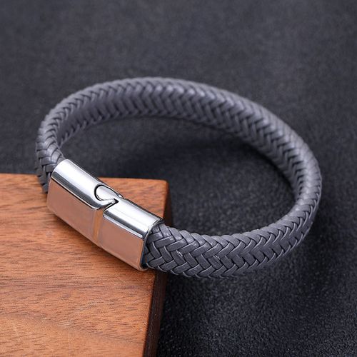 Vintage Braided Leather Bracelet for Men - Magnetic Clasp Design, Hot New Arrival