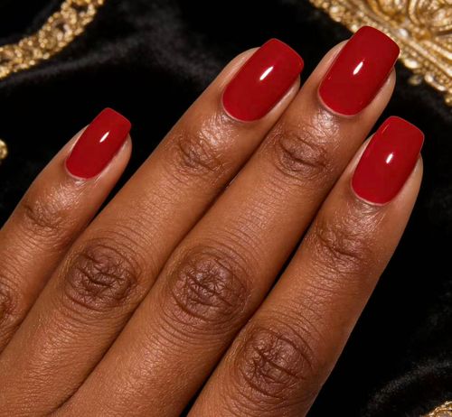 Vivid Red Gel-Like Nail Polish - No Lamp Needed, Quick-Dry & Long-Lasting!