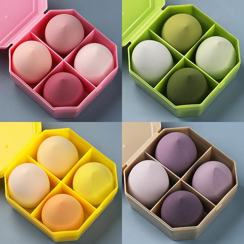 Must-Have Makeup Sponge Set: 4 Shapes for Flawless Blending!（Based on inventory availability, sets will be shipped with random colors.）