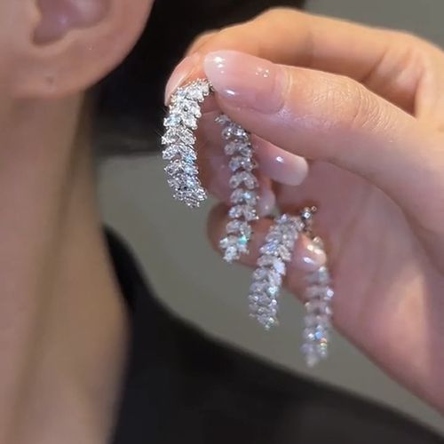 Elegant Wheat Ear Zircon Earrings - Timeless Luxury for Everyday Charm