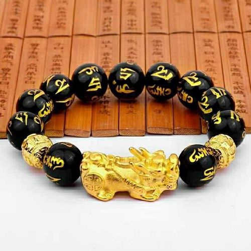 Obsidian Bead Pixiu Bracelet – Embrace Prosperity & Positive Feng Shui 🌟