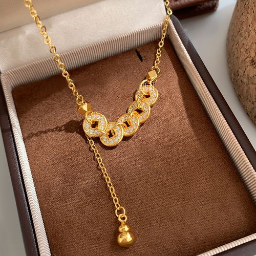 Dainty Zircon Gourd Necklace | Elegant Layering Piece for Timeless Charm