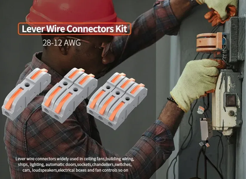 ⚡Two-wire connector with locking latch, free connection, no need to strip wires, IP67 waterproof for continuous use.🔧