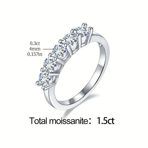 Five moissanite rings