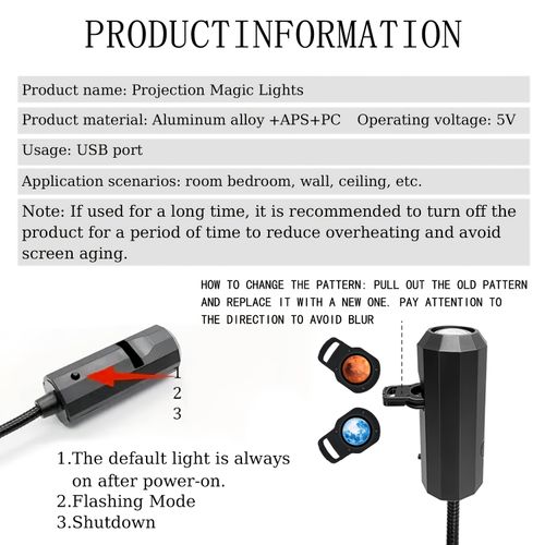 Bedroom projection lamp, planetary projection lamp