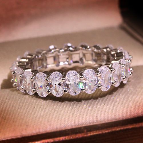 ✨ Oval Cut Full Eternity Zircon band Ring💎